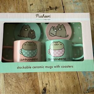 New Pusheen Stackable Cups with Coasters Set